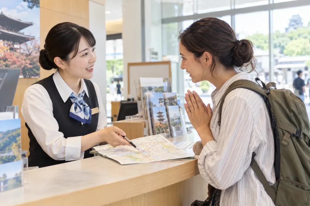 The moment ありがとうございます is used during an active service interaction