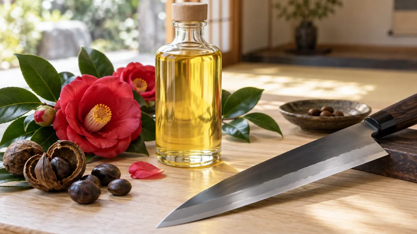 The Oil That Also Protects Sword Blades: Camellia Oil, Japanese Tradition, and Modern Use