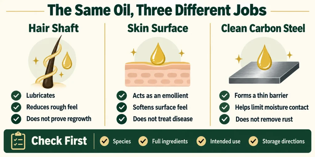 The Same Oil, Three Different Jobs