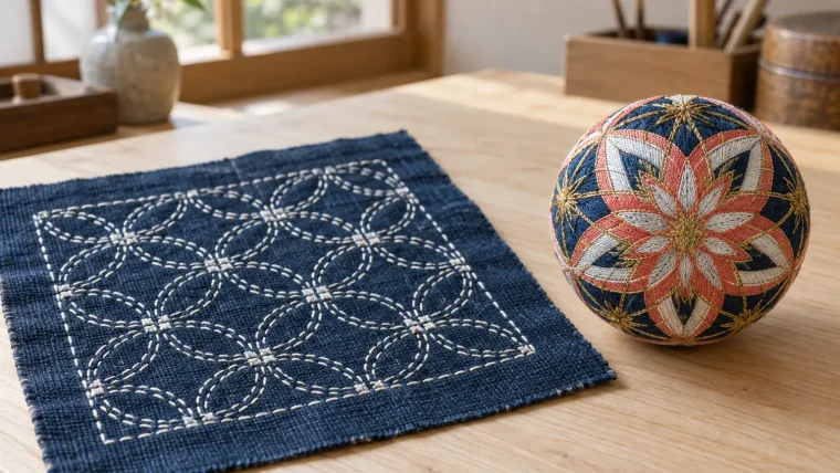 Two Crafts Built on the Same Geometric Grid: Sashiko Stitching Explained