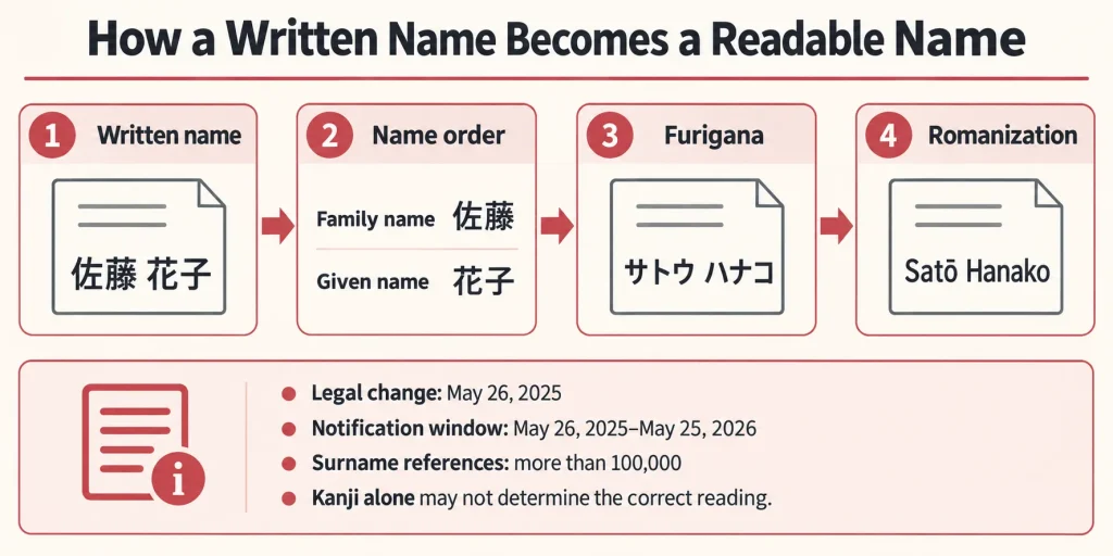 How a Written Name Becomes a Readable Name